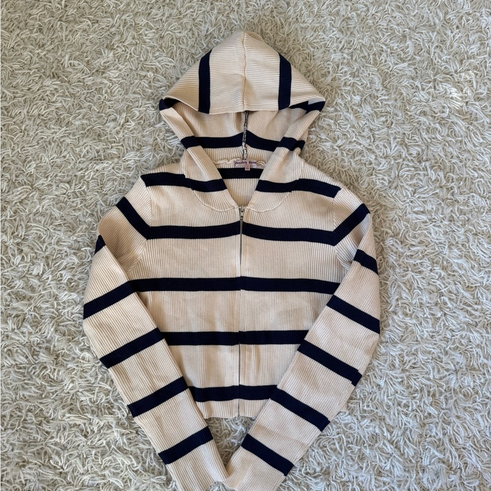 Bailey Rose Striped Hooded Sweater